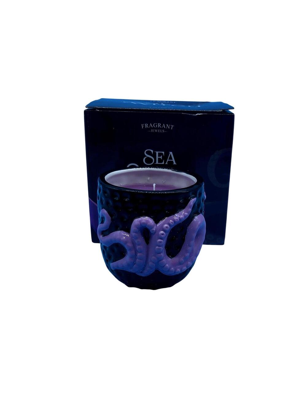 Fragrant Jewels Sea Witch Scented Candle Medium Purple Octopus Jar 7oz Ceramic